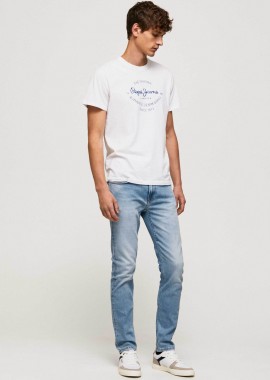 Pepe Jeans ανδρικό τζην παντελόνι πεντάτσεπο με all-over worn effect 