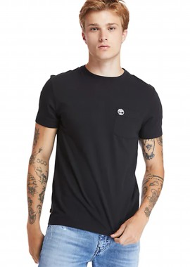 TIMBERLAND - Timberland ανδρικό T-Shirt με απλικέ τσέπη στο στήθος ''Dunstan River'' - TB0A2CQY0011 Μαύρο