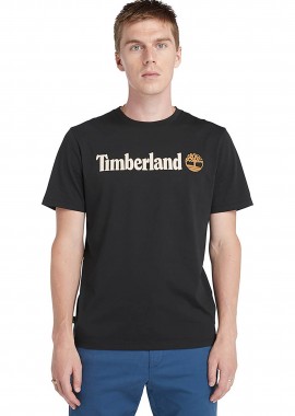TIMBERLAND - Timberland ανδρικό T-shirt με logo print Regular Fit '' Kennebec River Linear Logo'' - TB0A5UPQ0011 Μαύρο
