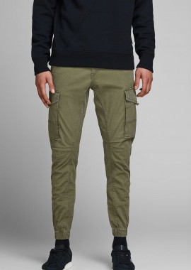 JACK & JONES Ανδρικό παντελόνι cargo Paul Flake AKM 542 Olive Night - 12141844 Χακί