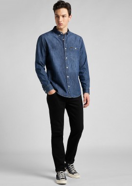 LEE - Lee ανδρικό τζιν παντελόνι πεντάτσεπο Slim Fit - L701HFAE Μαύρο