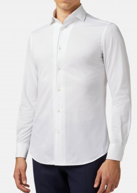 BOGGI MILANO - Boggi Milano ανδρικό πουκάμισο μονόχρωμο Regular Fit - BO21C004101 Λευκό