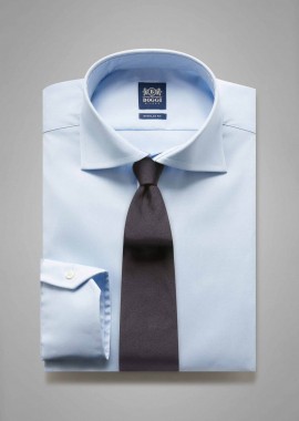 BOGGI MILANO - Boggi Milano ανδρικό πουκάμισο μονόχρωμο Regular Fit - BO21C004702 Σιελ