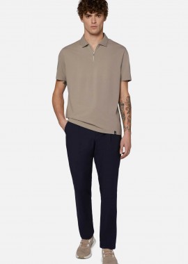 BOGGI MILANO - Boggi Milano ανδρικό παντελόνι μονόχρωμο Regular Fit - BO24P011701 Μπλε Σκούρο