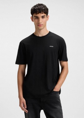 HUGO - Hugo Boss ανδρικό T-shirt μονόχρωμο με ανάγλυφο λογότυπο Regular Fit