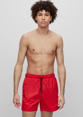 HUGO - Hugo Boss ανδρικό μαγιό με letter logo print και ρυθμιζόμενη μέση