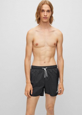 HUGO - Hugo Boss ανδρικό μαγιό με letter logo print και ρυθμιζόμενη μέση