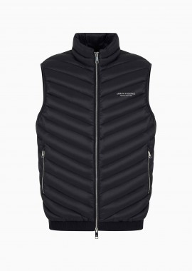ARMANI EXCHANGE - Armani Exchange ανδρικό αμάνικο μπουφάν καπιτονέ με λογότυπο - 8NZQ52ZNW3Z Μαύρο