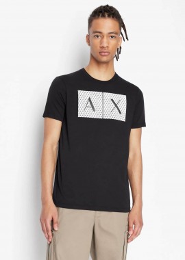 ARMANI EXCHANGE - Armani Exchange ανδρικό T-shirt με graphic logo print Regular Fit - 8NZTCKZ8H4Z Μαύρο