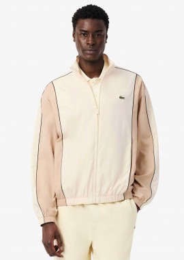 LACOSTE - Lacoste ανδρικό αδιάβροχο jacket με διχρωμία και κεντημένο λογότυπο - BH1215 Μπεζ