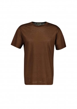 GANT - Gant ανδρικό λινό T-shirt με κεντημένο λογότυπο Regular Fit - 2003318 Καφέ