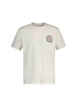 Gant ανδρικό T-shirt με graphic logo print Regular Fit - 2003402 Κρέμ