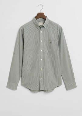 GANT - Gant ανδρικό πουκάμισο button down με ψιλό ριγέ σχέδιο και τσέπη με κεντημένο λογότυπο Regular Fit - 3000140 Κυπαρισσί