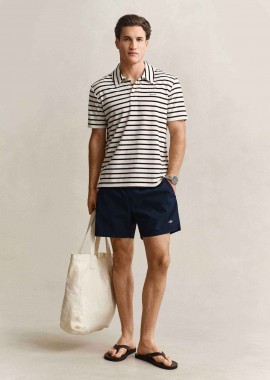 GANT - Gant ανδρικό μαγιό σορτς textured με κεντημένο λογότυπο Regular Fit - 922616015 Μπλε Σκούρο