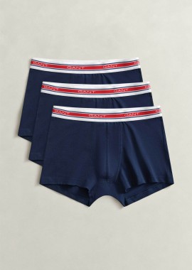Gant σετ ανδρικά εσώρουχα trunk με λογότυπο Slim Fit (3 τεμάχια) - 902613073 Μπλε Σκούρο