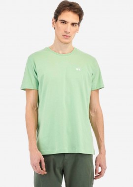 LA MARTINA - La Martina ανδρικό T-shirt με κεντημένο λογότυπο Regular Fit - MAR004-JS206 Πράσινο Ανοιχτό