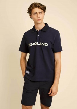 LA MARTINA - La Martina ανδρική μπλούζα πόλο πικέ με England print Regular Fit
