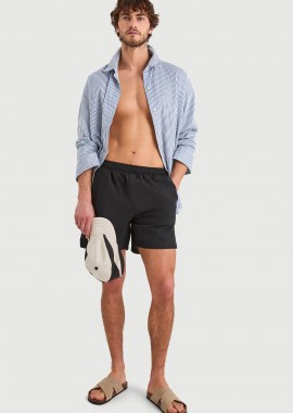 Nautica ανδρικό μαγιό σορτς textured με κεντημένο λογότυπο 