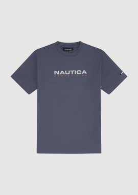 Nautica ανδρικό T-shirt με λογότυπο και graphic print στο πίσω μέρος 