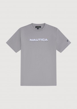 Nautica ανδρικό T-shirt με λογότυπο και graphic print στο πίσω μέρος 