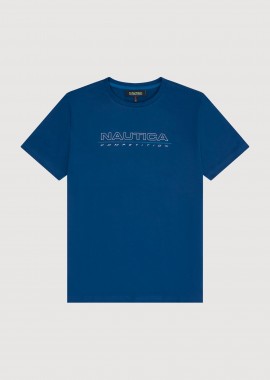 NAUTICA - Nautica ανδρικό T-shirt με λογότυπο και graphic print στο πίσω μέρος