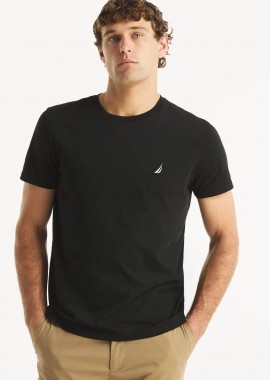 NAUTICA - Nautica ανδρικό T-shirt με κεντημένο λογότυπο Classic Fit - VR8100 Μαύρο
