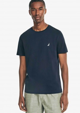 NAUTICA - Nautica ανδρικό T-shirt με κεντημένο λογότυπο Classic Fit - VR8100 Μπλε Σκούρο