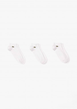 LACOSTE - Lacoste σετ unisex κοντές κάλτσες με κεντημένο λογότυπο (3 ζευγάρια) - RA2917-00 Λευκό