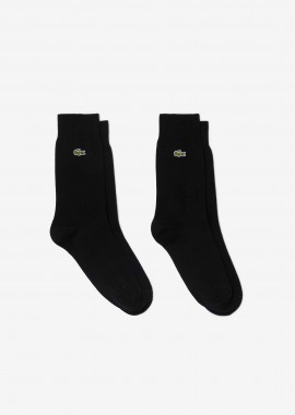 LACOSTE - Lacoste σετ unisex μακριές κάλτσες με κεντημένο λογότυπο (2 ζευγάρια) - RA3147-00 Μαύρο