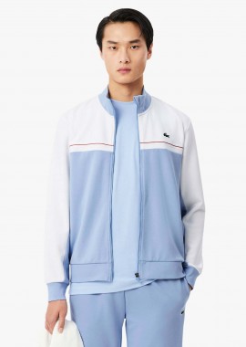 LACOSTE - Lacoste ανδρική ζακέτα φούτερ colour-blocked με λογότυπο Regular Fit - SH0131 Μπλε Ανοιχτό