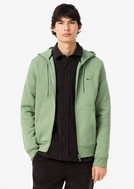LACOSTE - Lacoste ανδρική ζακέτα φούτερ με κουκούλα και κεντημένο λογότυπο Classic Fit - SH9626 Πράσινο Teal