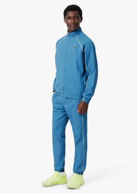 Lacoste σετ ανδρική φόρμα αδιάβροχη με contrast ρίγα και λογότυπο Regular Fit - WH0265 Μπλε Mirage