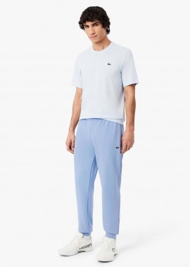 Lacoste ανδρικό παντελόνι φόρμας με contrast ρίγα και λογότυπο Regular Fit - XH0166 Μπλε Ανοιχτό