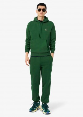 Lacoste ανδρικό παντελόνι φόρμας με κεντημένο λογότυπο Regular Fit - XH9610 Πράσινο Σκούρο