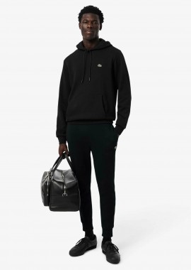 LACOSTE - Lacoste ανδρικό παντελόνι φόρμας με κεντημένο λογότυπο Slim Fit - XH9624 Μαύρο