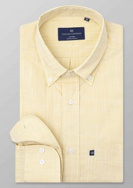 Oxford Company ανδρικό πουκάμισο button down Regular Fit - F110-BL10.09 Κίτρινο