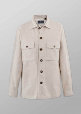 OXFORD COMPANY - Oxford Company ανδρικό overshirt μονόχρωμο Regular Fit - B116-OZ21.01 Μπεζ