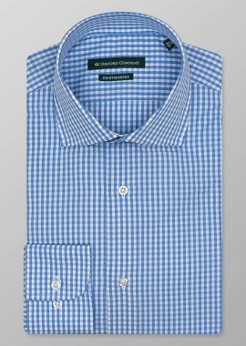 OXFORD COMPANY - Oxford Company ανδρικό Classic πουκάμισο καρό Regular Fit Club - M330NRZ20.01 Μπλε