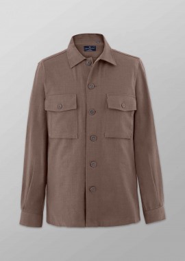 OXFORD COMPANY - Oxford Company ανδρικό overshirt μονόχρωμο Regular Fit - B116-OZ21.02 Καφέ