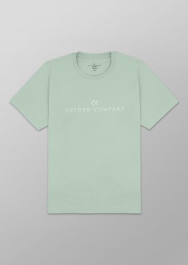 OXFORD COMPANY - Oxford Company ανδρικό T-shirt μονόχρωμο με κεντημένο λογότυπο Regular Fit - K501-MZ20.07 Πράσινο