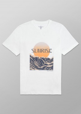 OXFORD COMPANY - Oxford Company ανδρικό T-shirt μονόχρωμο με print Regular Fit - K504-MZ20.21 Εκρού