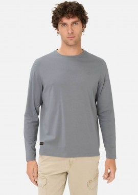 CAMEL ACTIVE - Camel Active ανδρική μακρυμάνικη μπλούζα με κεντημένο monogram Regular Fit - C261-409600-7T06 Γκρι