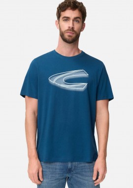 Camel Active ανδρικό T-shirt με monogram print Regular Fit - C261-409700-7T02 Μπλε