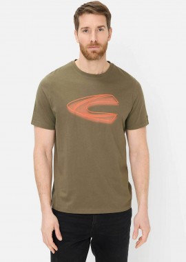 CAMEL ACTIVE - Camel Active ανδρικό T-shirt με monogram print Regular Fit - C261-409700-7T02 Λαδί