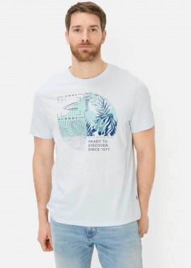 CAMEL ACTIVE - Camel Active ανδρικό T-shirt με lettering Relaxed Fit - C261-409700-7T17 Σιελ