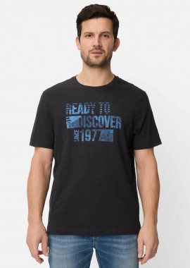 CAMEL ACTIVE - Camel Active ανδρικό T-shirt με lettering Relaxed Fit - C261-409700-7T17 Μπλε Σκούρο