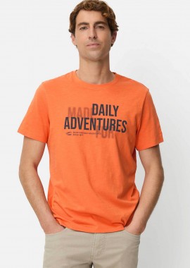 CAMEL ACTIVE - Camel Active ανδρικό T-shirt με lettering Relaxed Fit - C261-409700-7T17 Πορτοκαλί