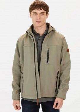 CAMEL ACTIVE - Camel Active ανδρικό αδιάβροχο μπουφάν με αποσπώμενη κουκούλα Regular Fit - C261NOS-430120-9N61 Μπεζ