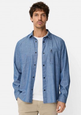 Camel Active ανδρικό πουκάμισο με τσέπη Regular Fit - C261-409126-7S26 Μπλε