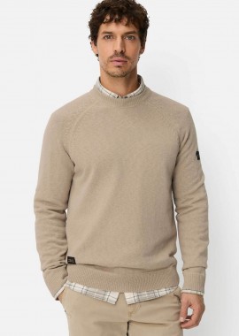 CAMEL ACTIVE - Camel Active ανδρικό πουλόβερ με monogram Regular Fit - C261-409500-7K56 Μπεζ